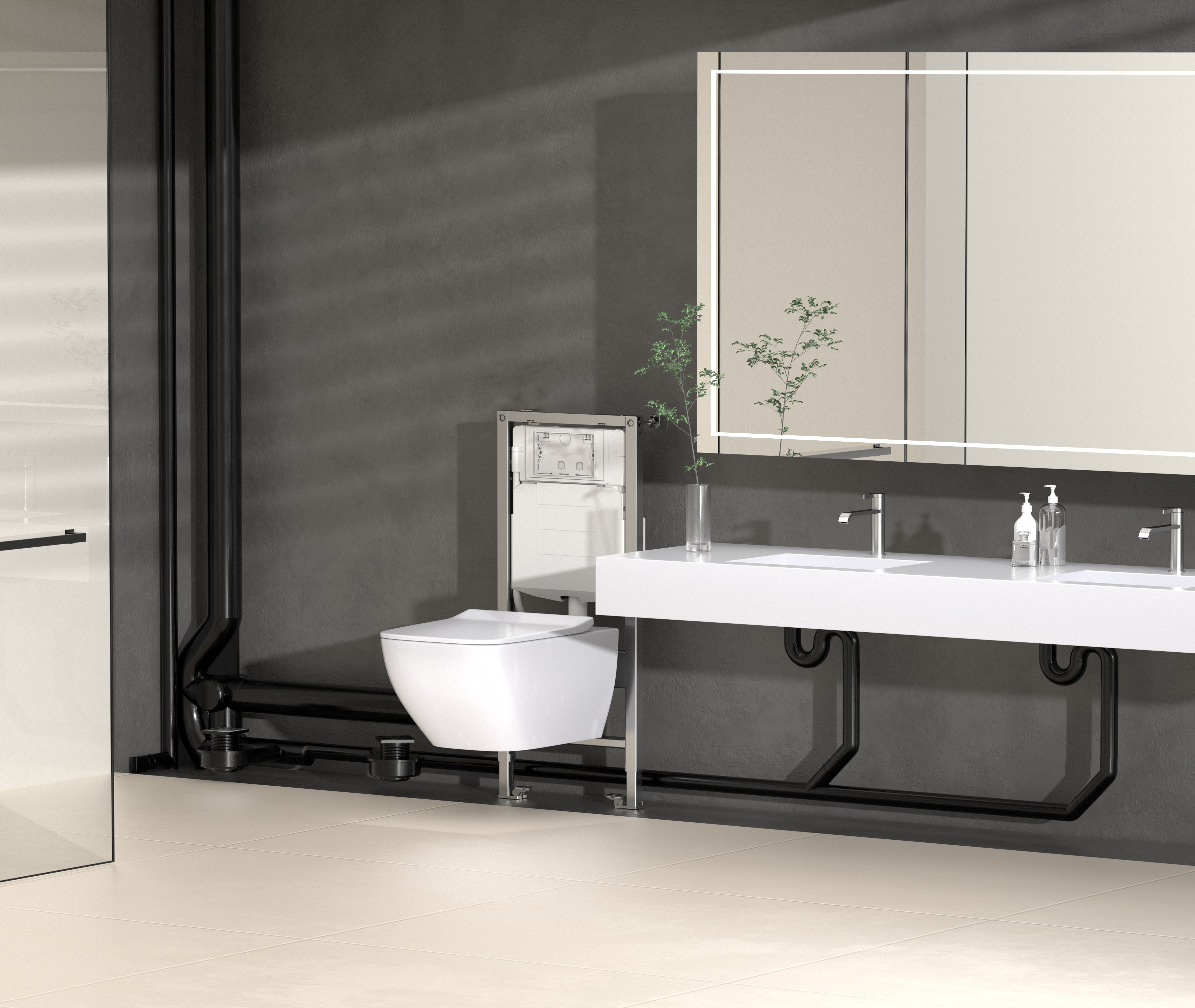 Modern residential building HDPE same-floor drainage application Modern residential building HDPE same-floor drainage application