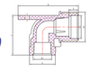 III PP COMPRESSION FITTINGS FEMALE THREAD ELBOW WITH EAR