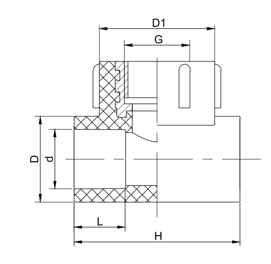 HDPE BUTT WELDING PE FITTING FEMALE THREAD TEE