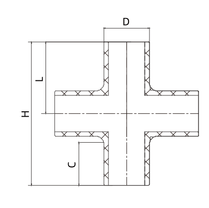 HDPE BUTT WELDING PE FITTING CROSS