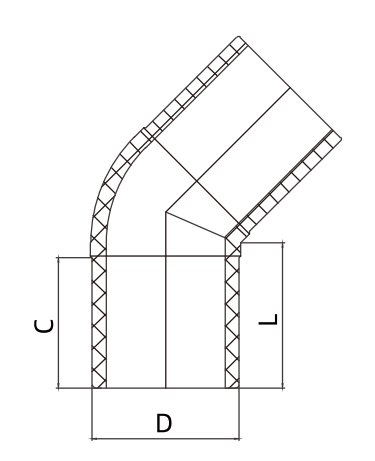 HDPE BUTT WELDING PE FITTING 45° ELBOW