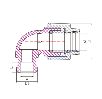 PP COMPRESSION FITTINGS FEMALE THREAD ELBOW