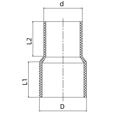 HDPE BUTT WELDING PE FITTING REDUCING COUPLING