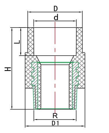 FEMALE ADAPTOR WITH BRASS INSERT