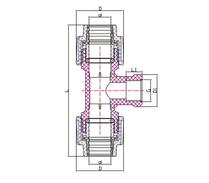 PP COMPRESSION FITTINGS FEMALE THREAD TEE