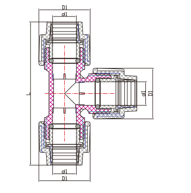 PP COMPRESSION FITTINGS TEE