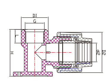 PP COMPRESSION FITTINGS FEMALE THREAD ELBOW WITH BRACKET