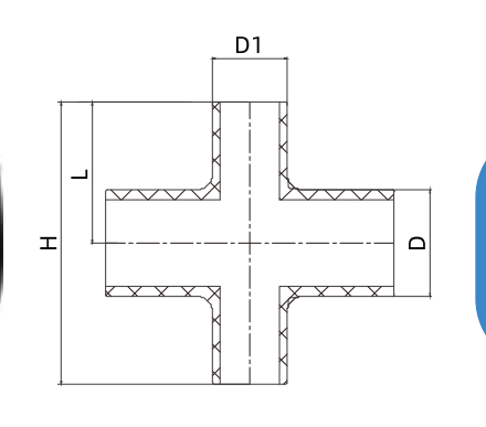 HDPE BUTT WELDING PE FITTING REDUCING CROSS