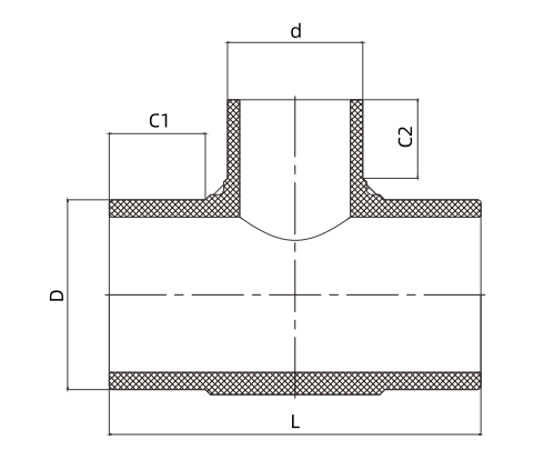 HDPE BUTT WELDING PE FITTING REDUCING TEE