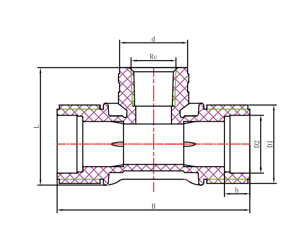 III PP COMPRESSION FITTINGS FEMALE THREAD TEE