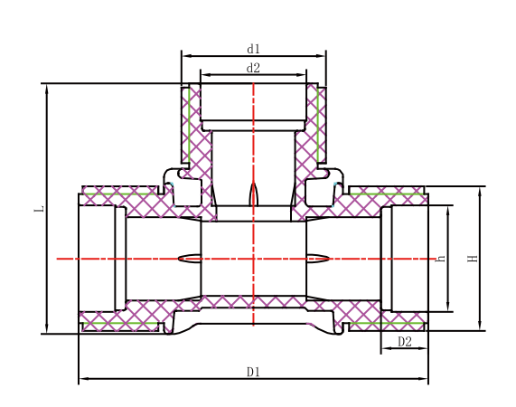 III PP COMPRESSION FITTINGS STRAIGHT TEE