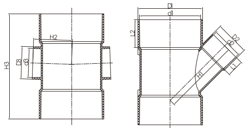 45° Junction with port