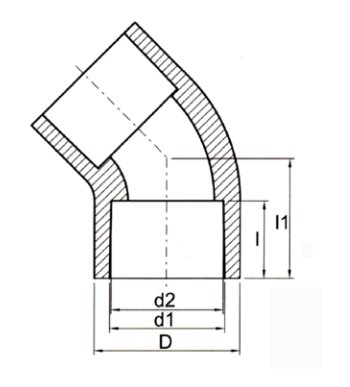 Transparent UPVC 45°ELBOW