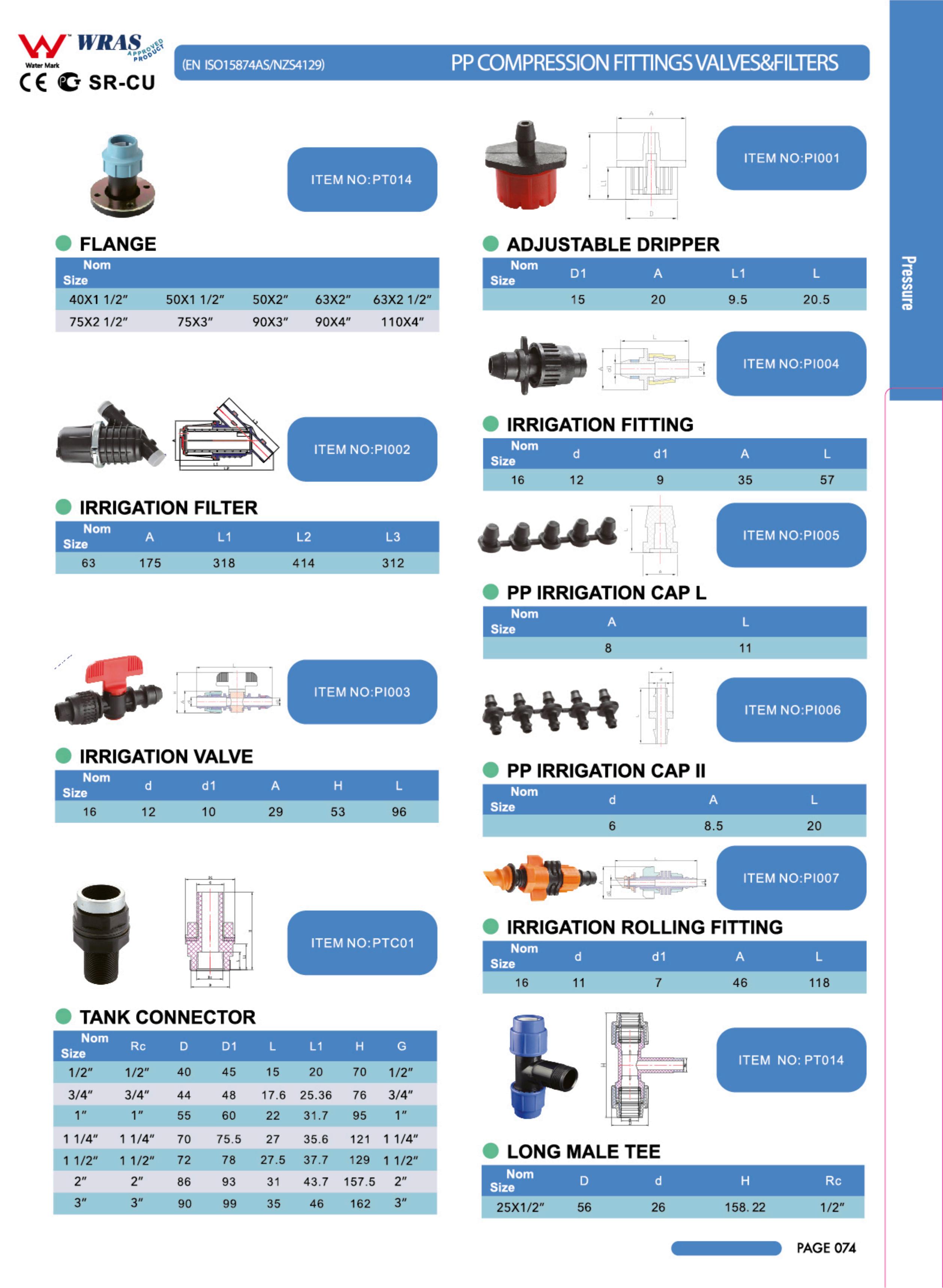 PP COMPRESSION FITTINGS AND VALVES