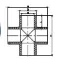 PVC SCH80 CROSS TEE