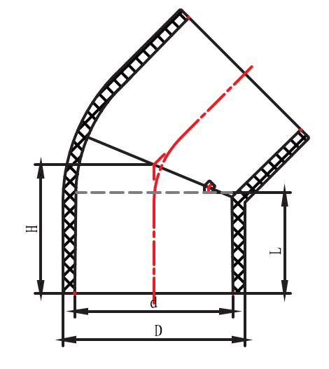 LAUSE01 45° ELBOW L TYPE