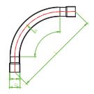 TELECOM SWEEP BEND 90°GREEN