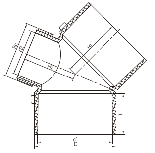 45°BEND with openning F/F
