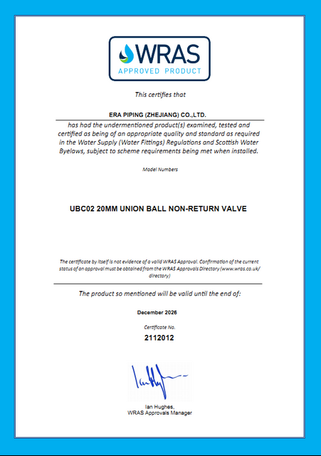 30 WRAS UK PVC CHECK VALVES