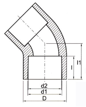 Transparent UPVC 45°ELBOW2