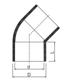 PVC SCH40 45 Degree Elbow