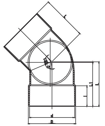 45°BEND SIDE ACCESS F/F