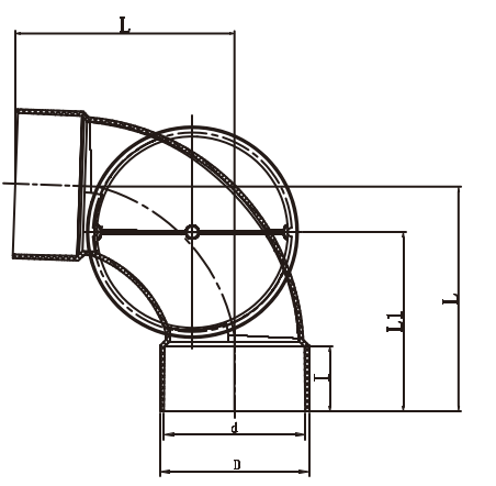 88° SIDE ACCESS ELBOW RIGHT BIG WHEEL F/F