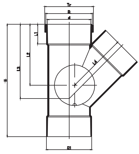 45°SIDE ACCESS JUNCTIOIN RIGHT F/F