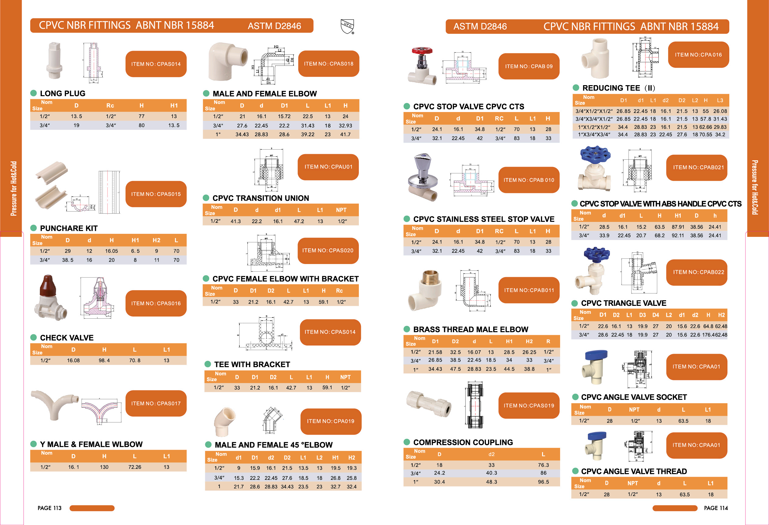 CPVC ASTM D2846 CTS PIPES&FITTINGS