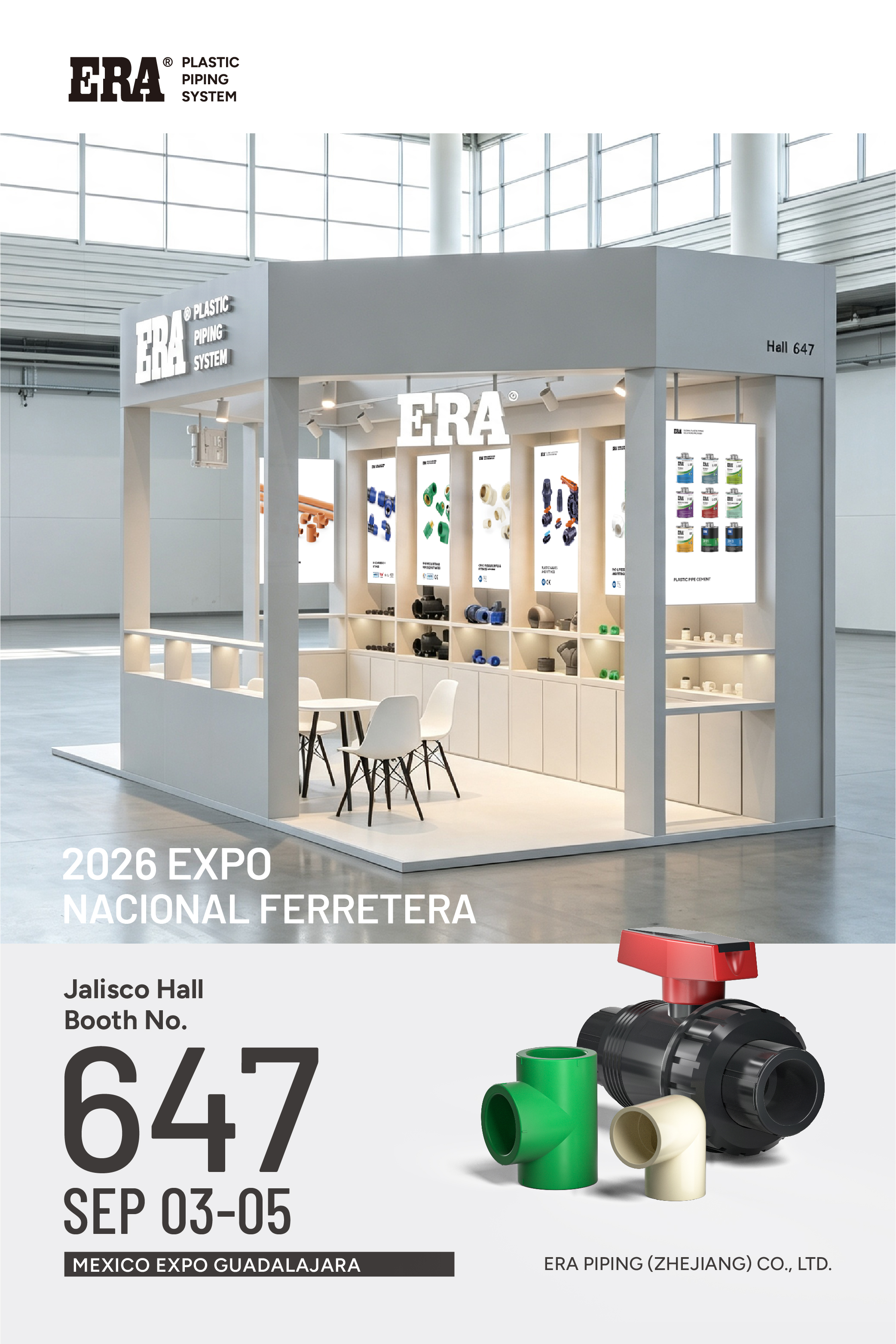 ERA booth 647 Expo Nacional Ferretera 2026 plastic piping system PVC pipe fittings