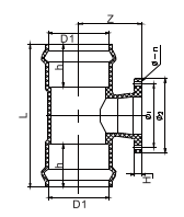 Two Faucet One Flange Reducing Tee