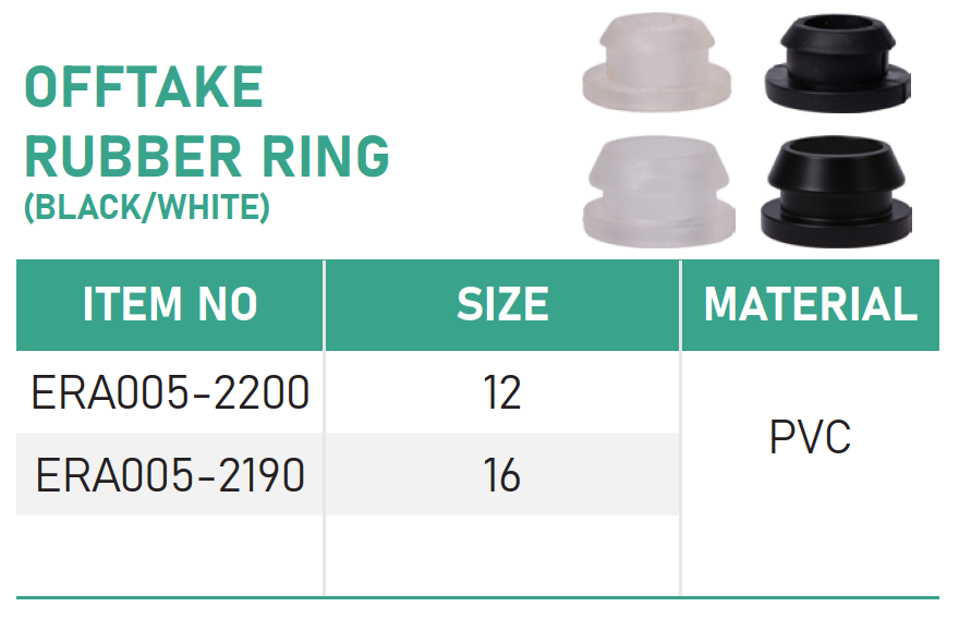 OFFTAKE RUBBER RING (BLACK WHITE)