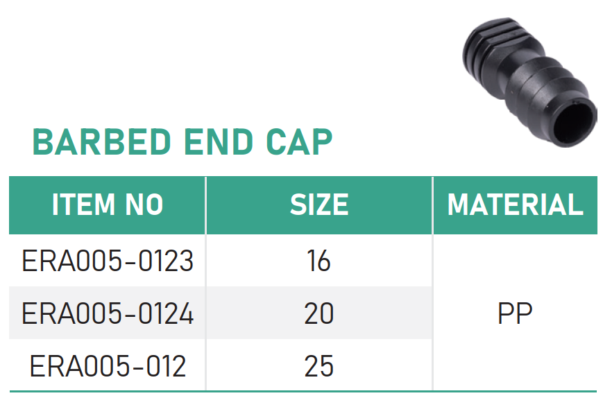 BARBED END CAP