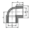 Female elbow with brass TPF009