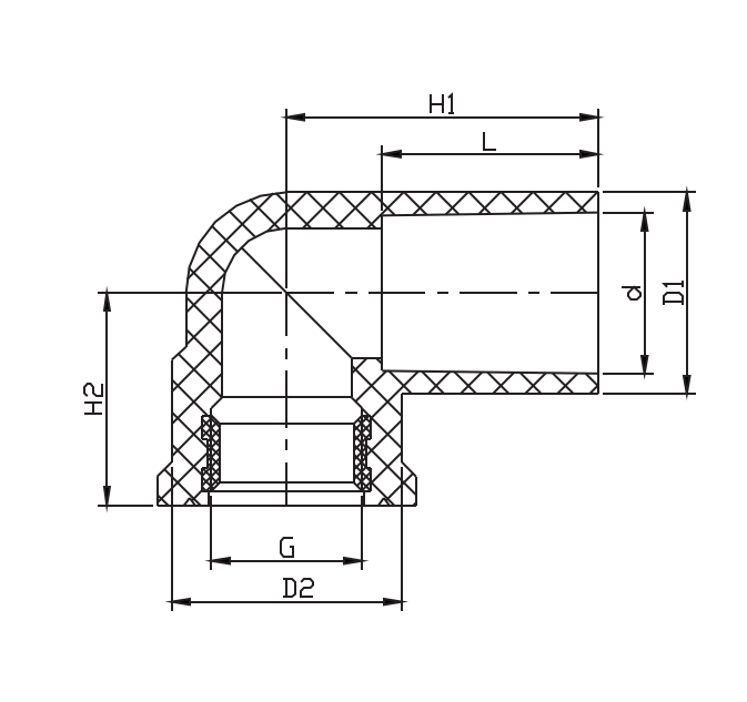 FEMALE BRASS ELBOW