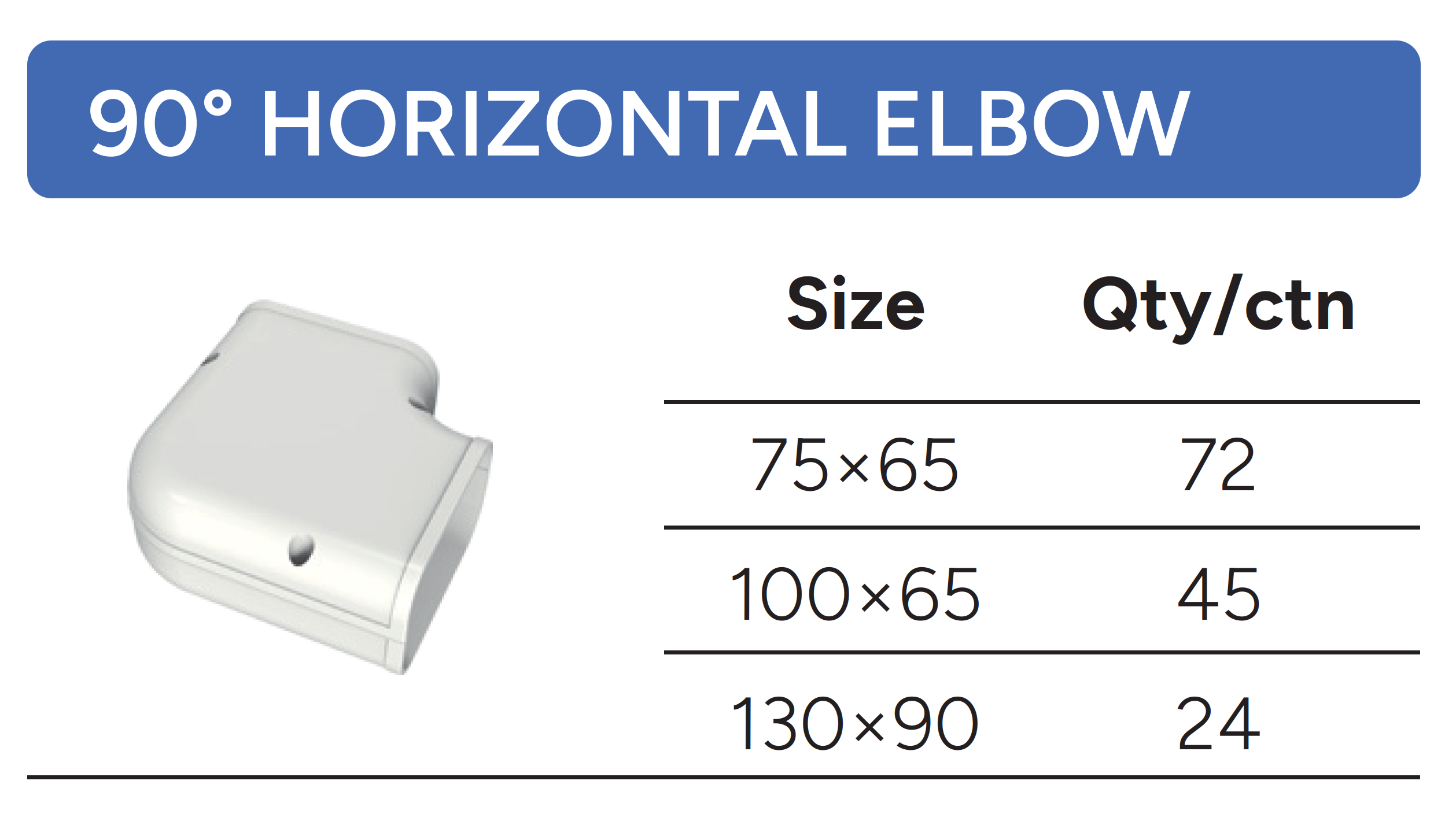 90&deg; HORIZONTAL ELBOW