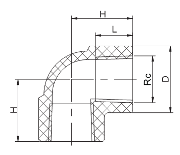 Female thread elbow F/F